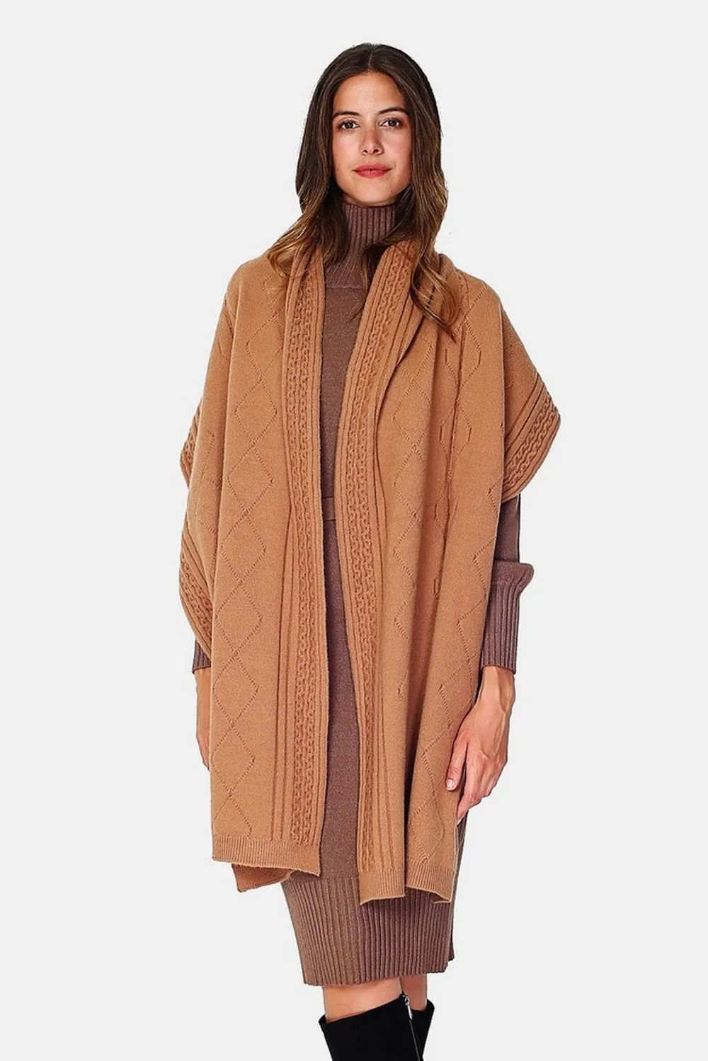 Cable-knit oversized scarf