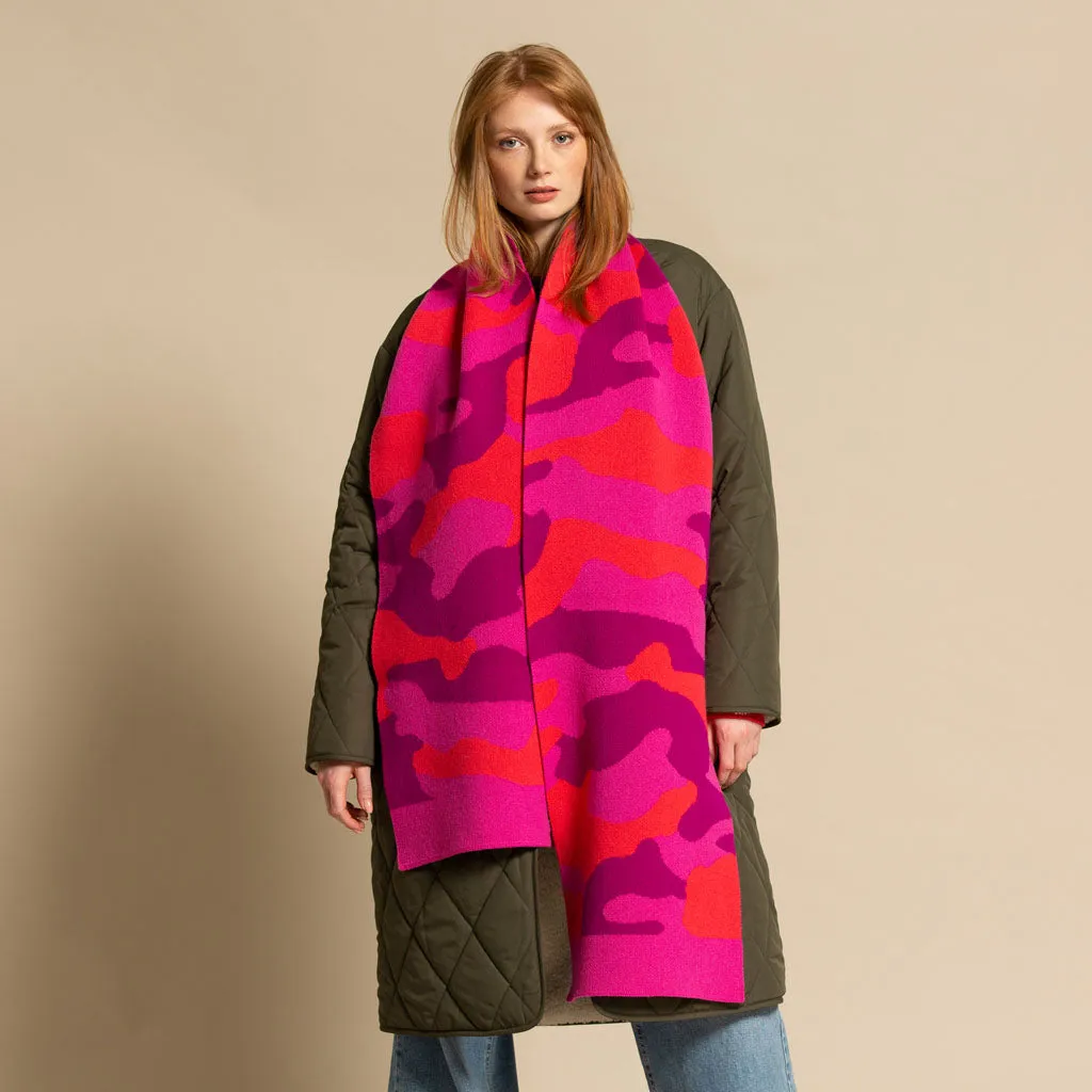 CAMO BLANKET SCARF PINK MIX