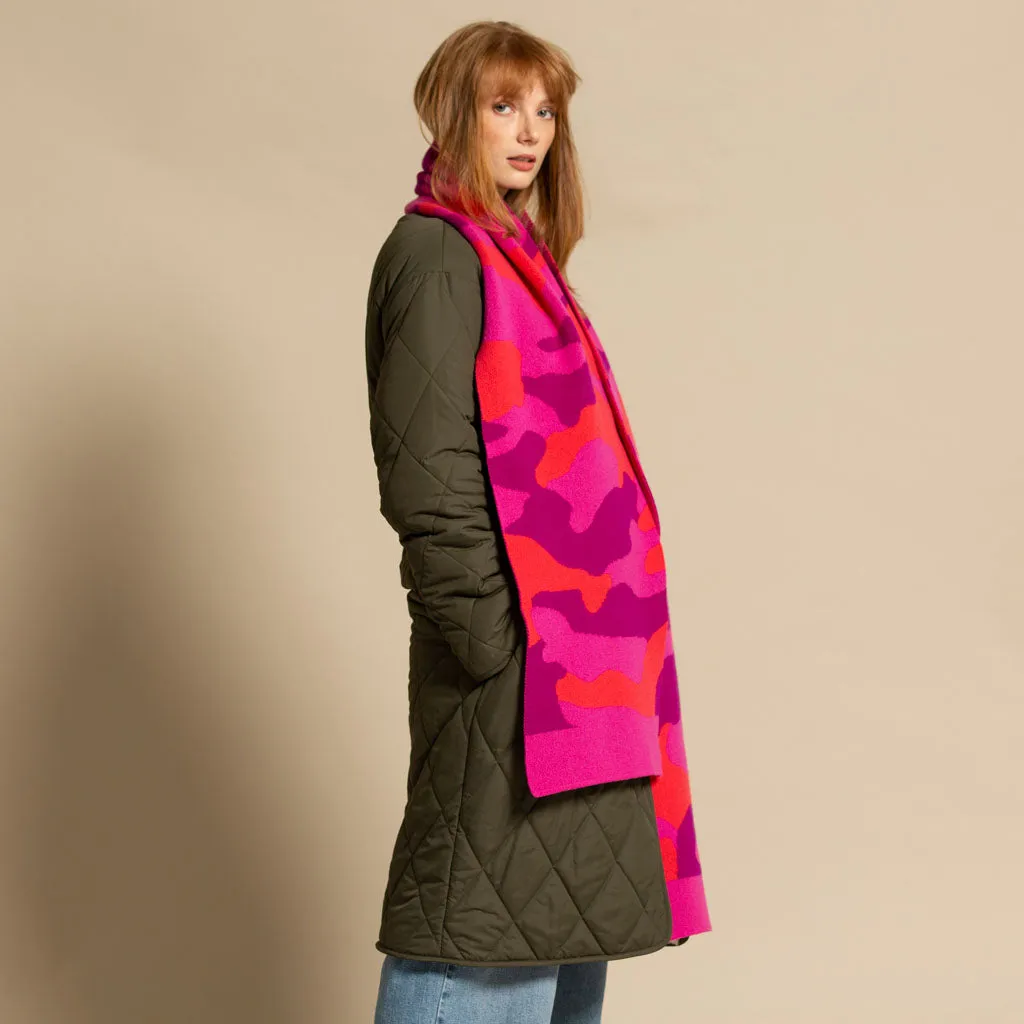 CAMO BLANKET SCARF PINK MIX