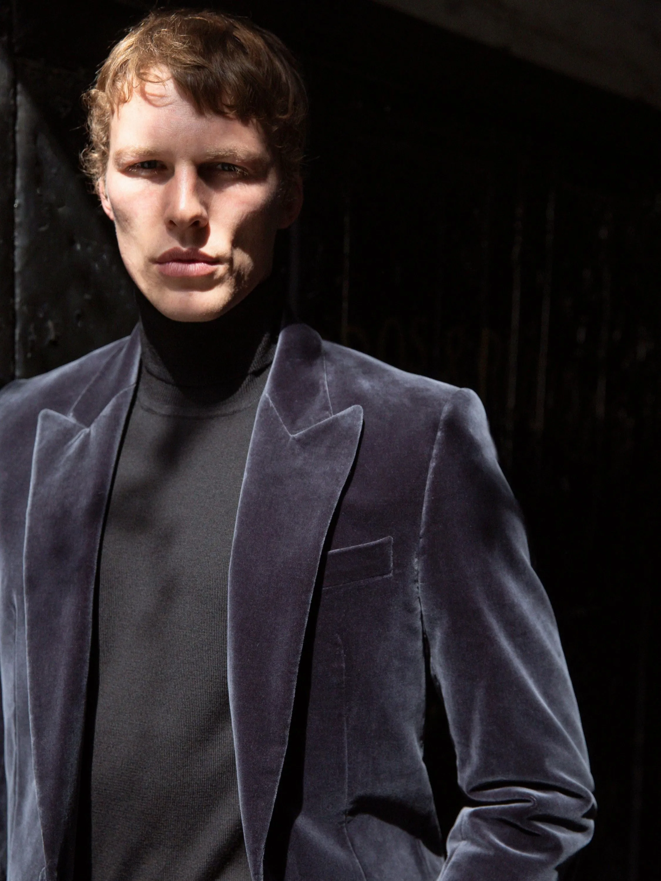 Carlyle Velvet Jacket  - Smoked Grey