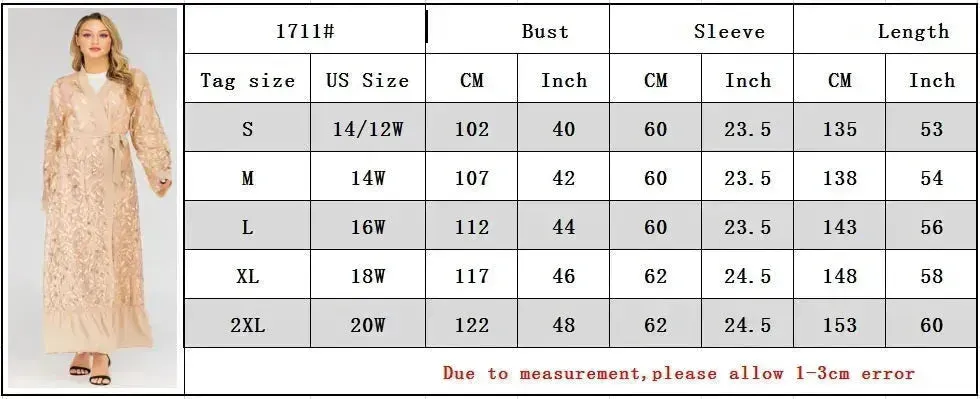 Champagne Sequined Abaya Dress for Dubai Turkey Women Dubai Abaya Kimono