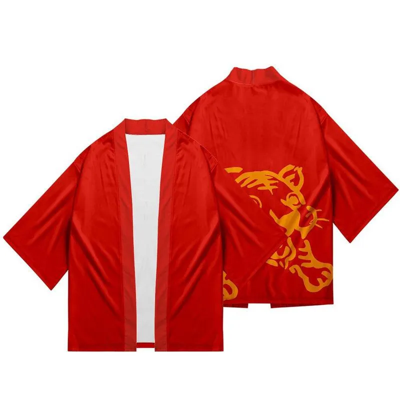 Chemise Kimono Homme Rouge