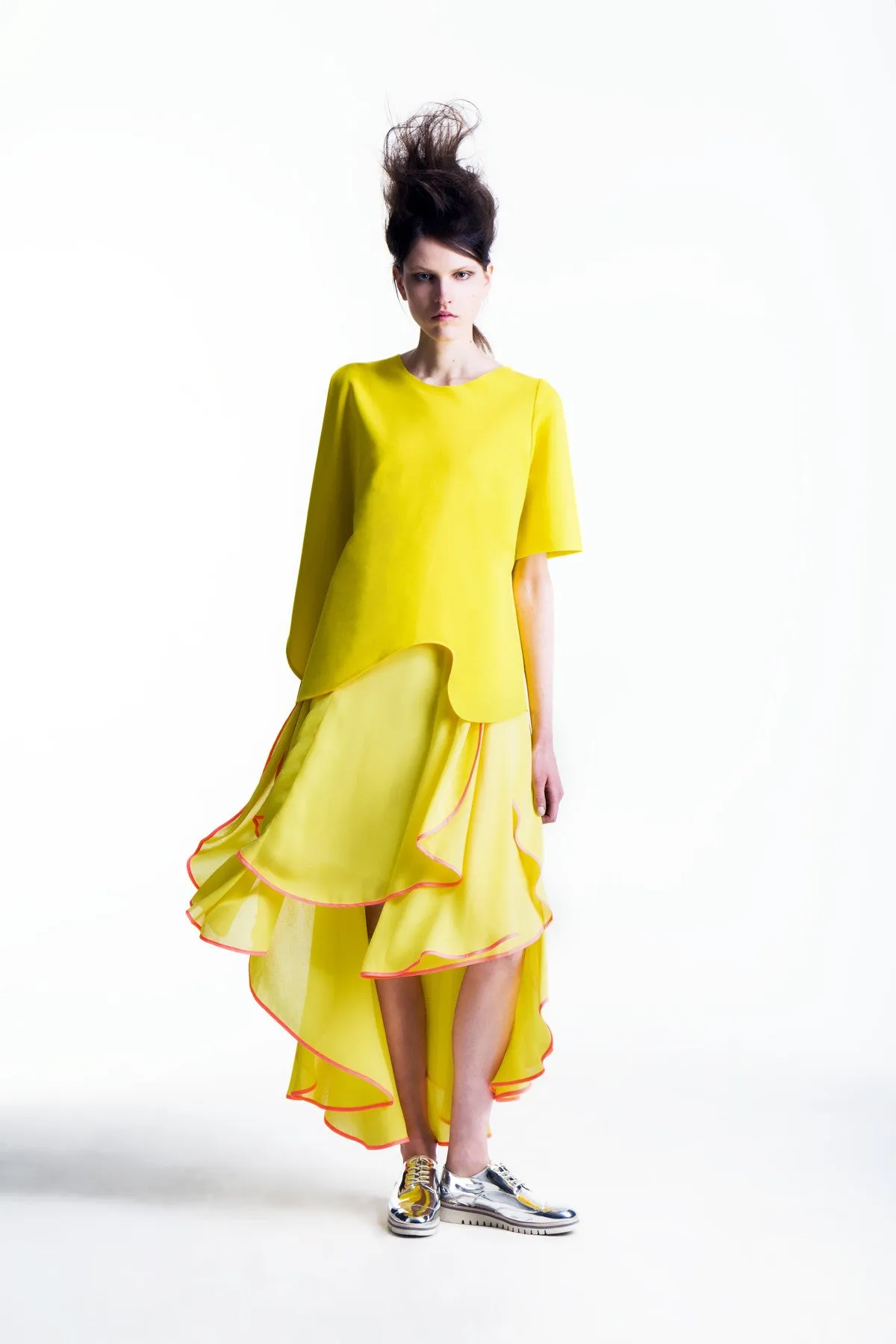 Chiffon High-low Layered Skirt