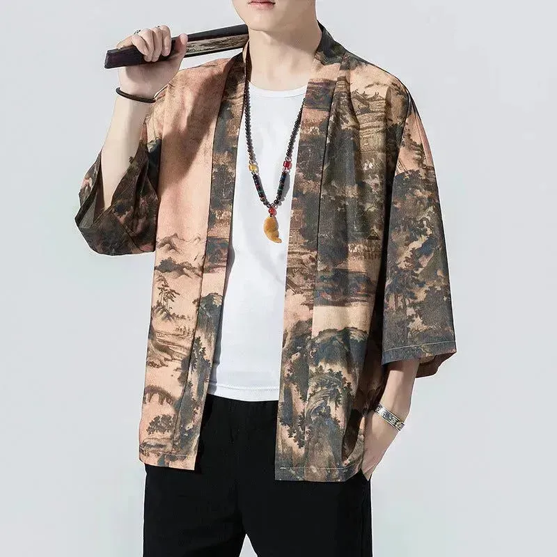 Contemporary Cropped Sleeve Japanese Kimono