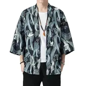 Contemporary Cropped Sleeve Japanese Kimono