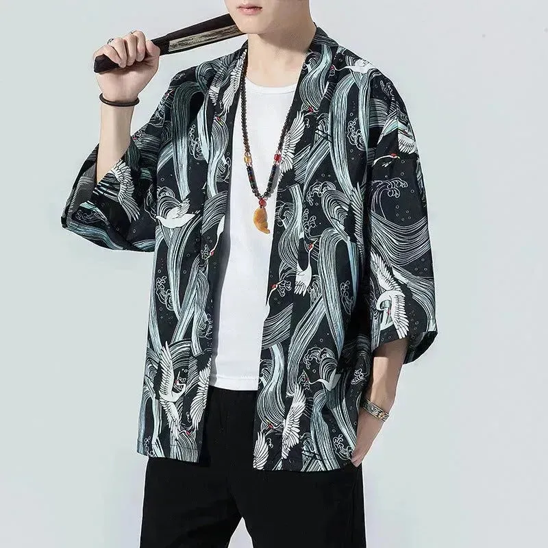 Contemporary Cropped Sleeve Japanese Kimono