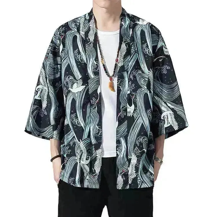 Contemporary Cropped Sleeve Japanese Kimono
