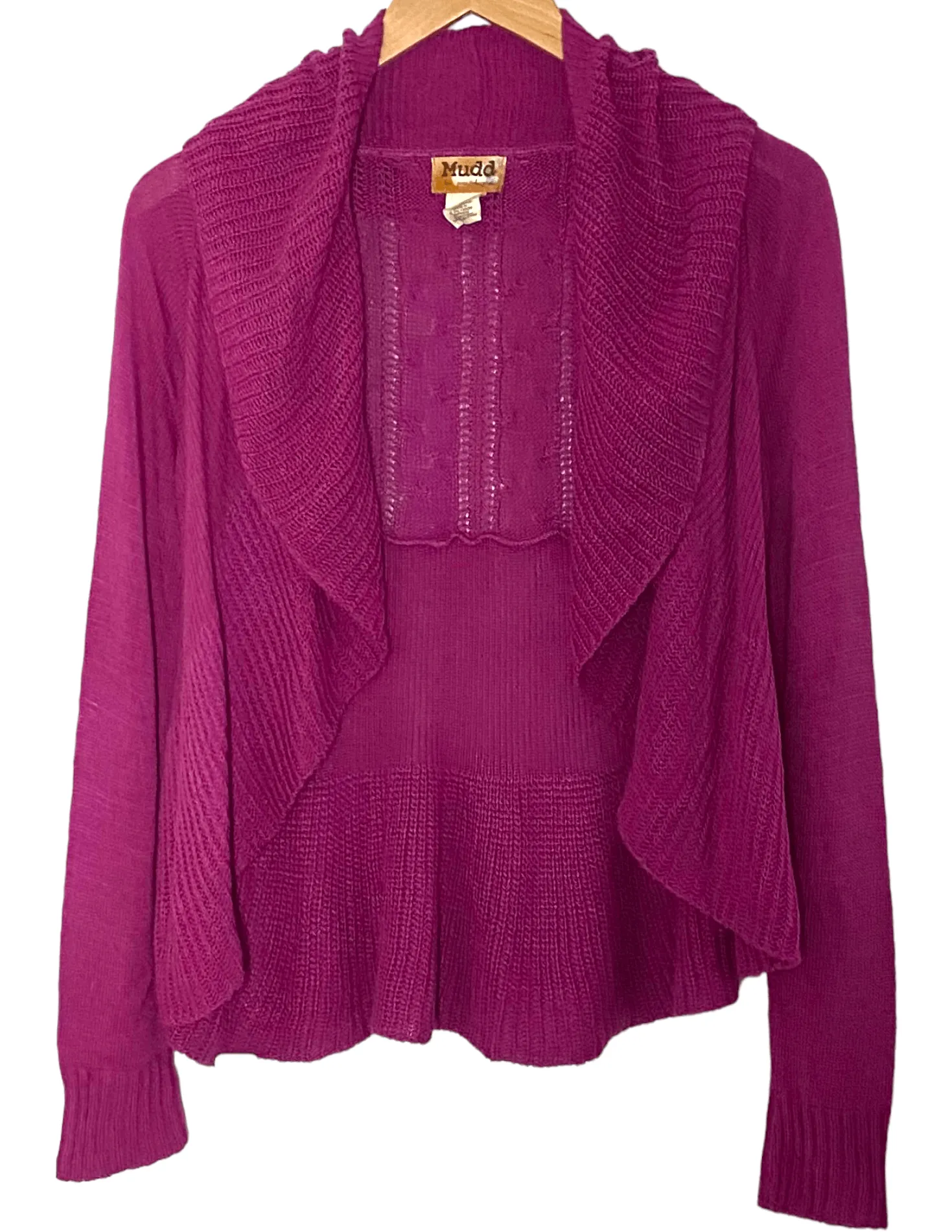 Cool Winter Plum Open Cardigan Sweater