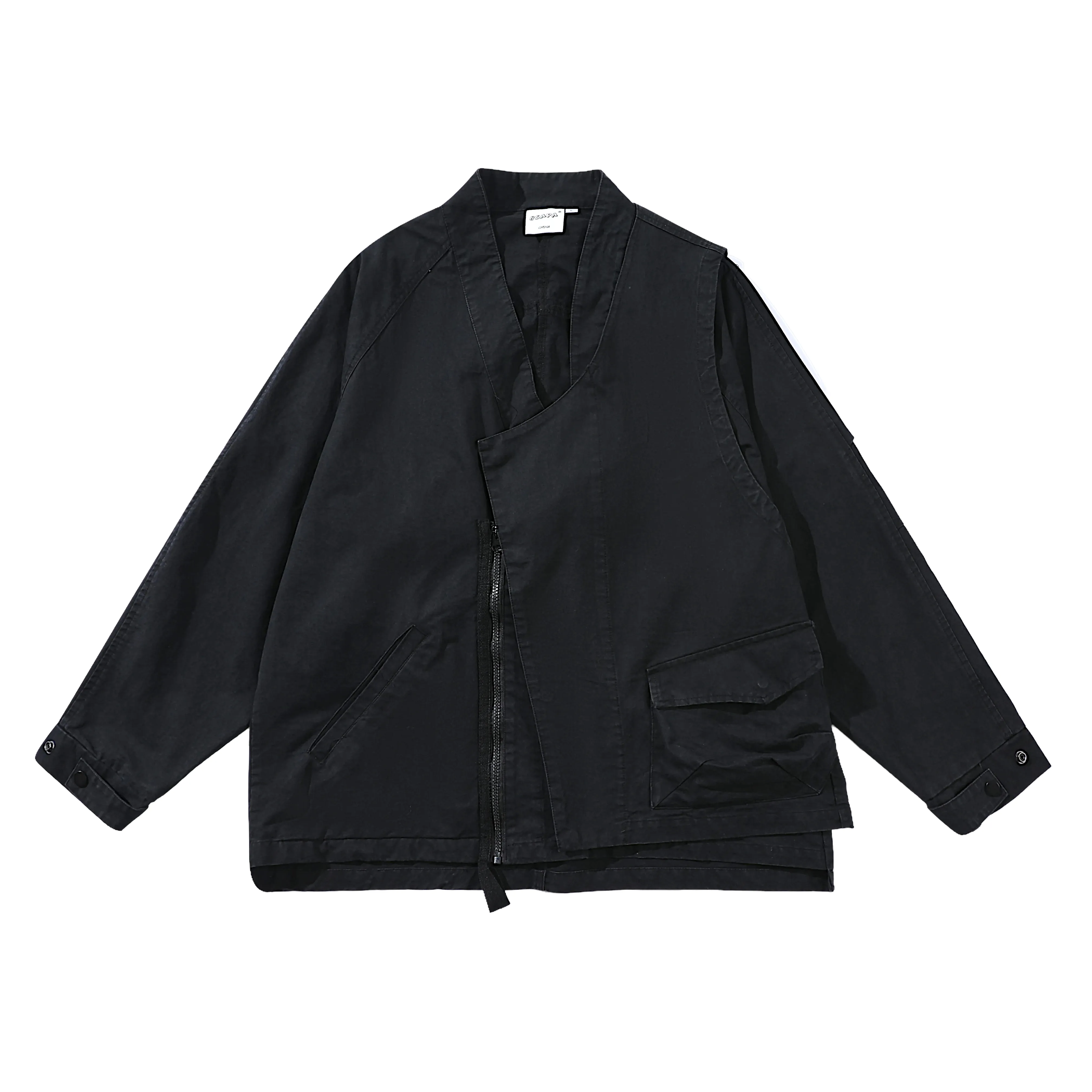 Cotton canvas asymmetrical jacket