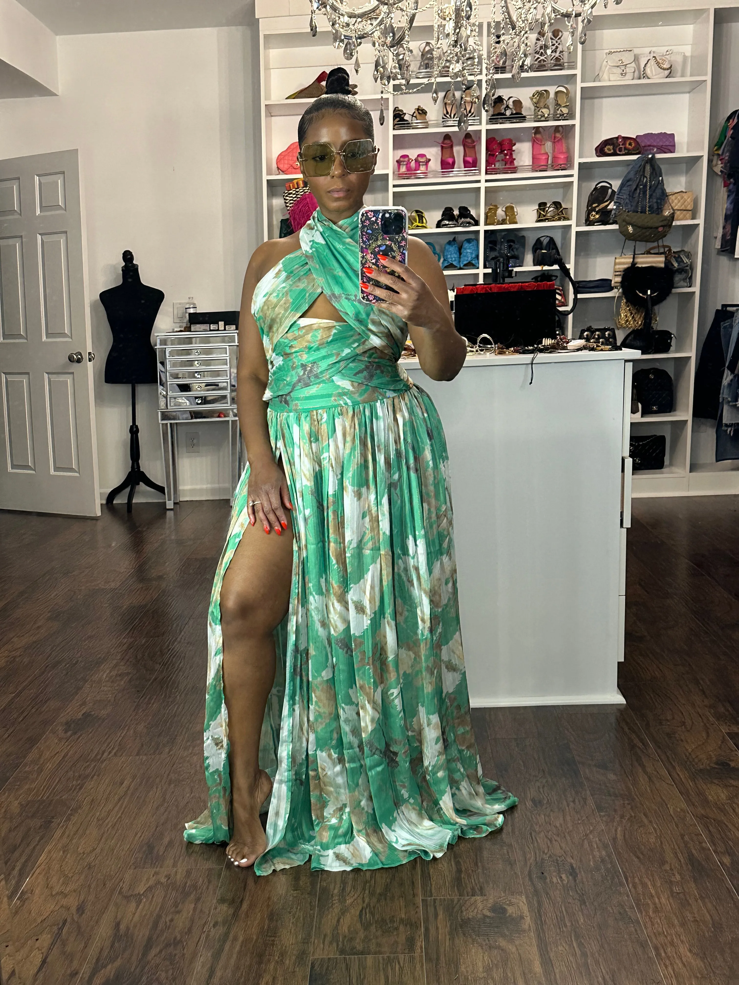 Criss Cross Maxi Dress w/ Split