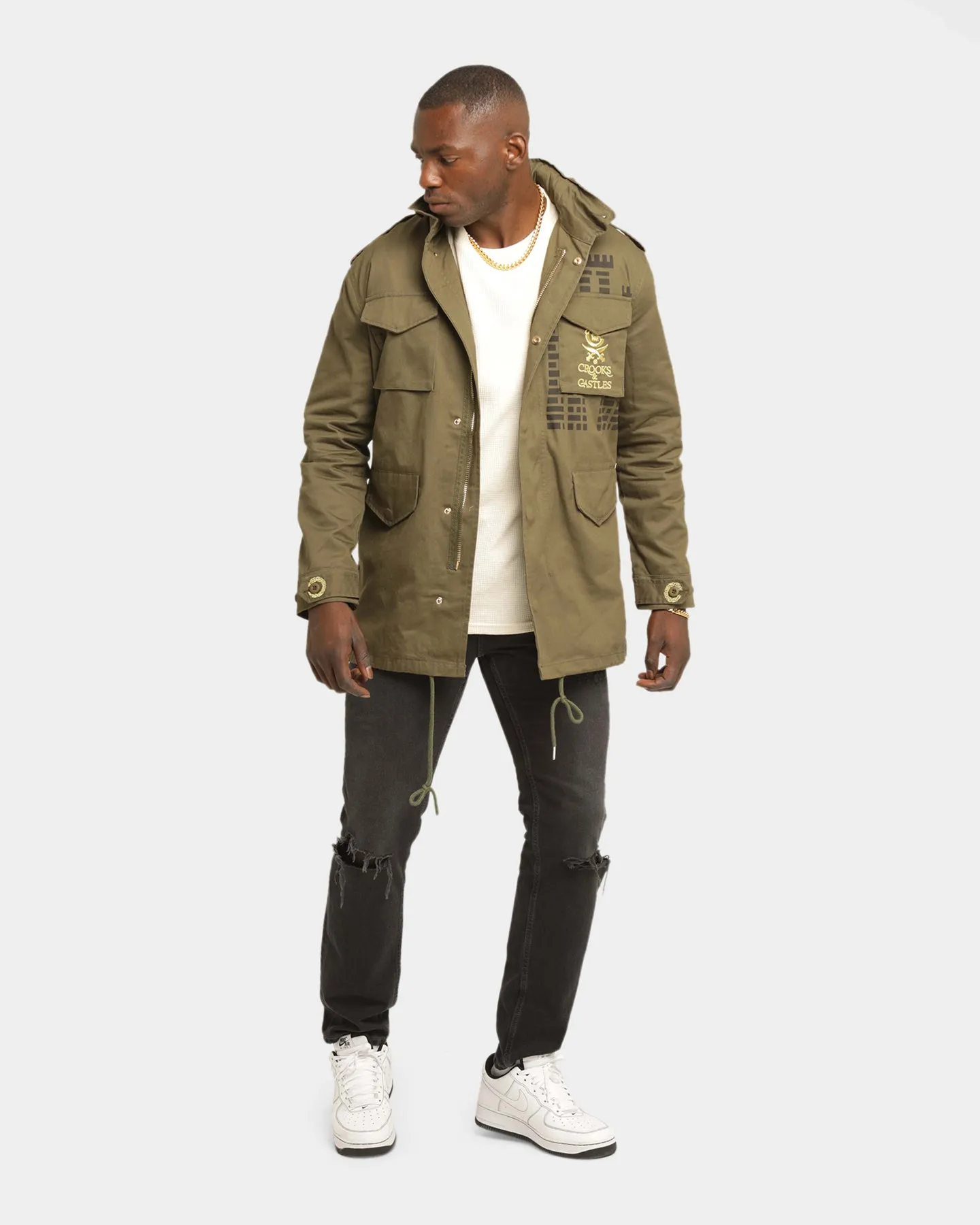 Crooks & Castles Cargo Medusa Military Jacket Military Green