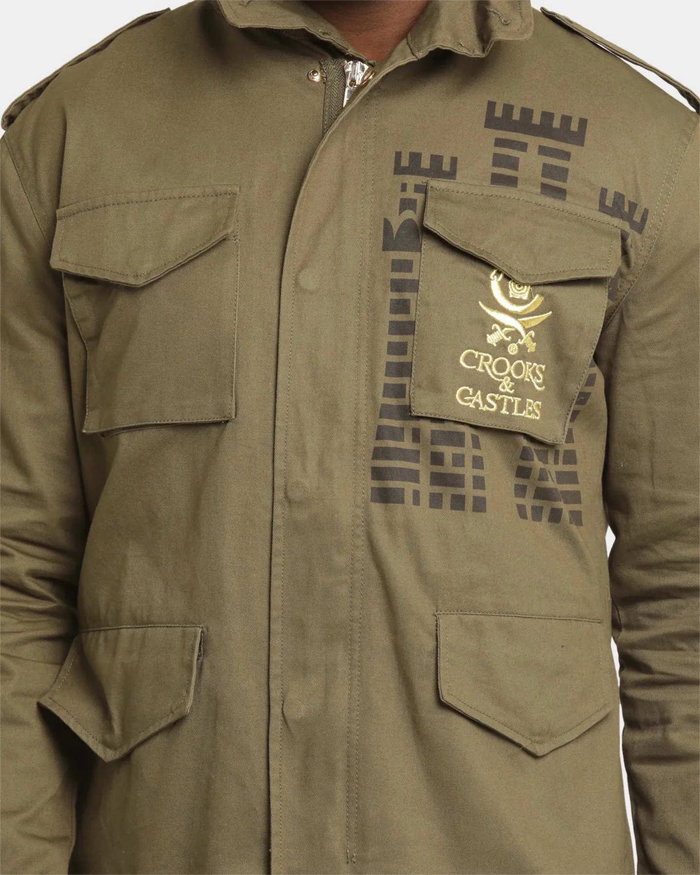 Crooks & Castles Cargo Medusa Military Jacket Military Green