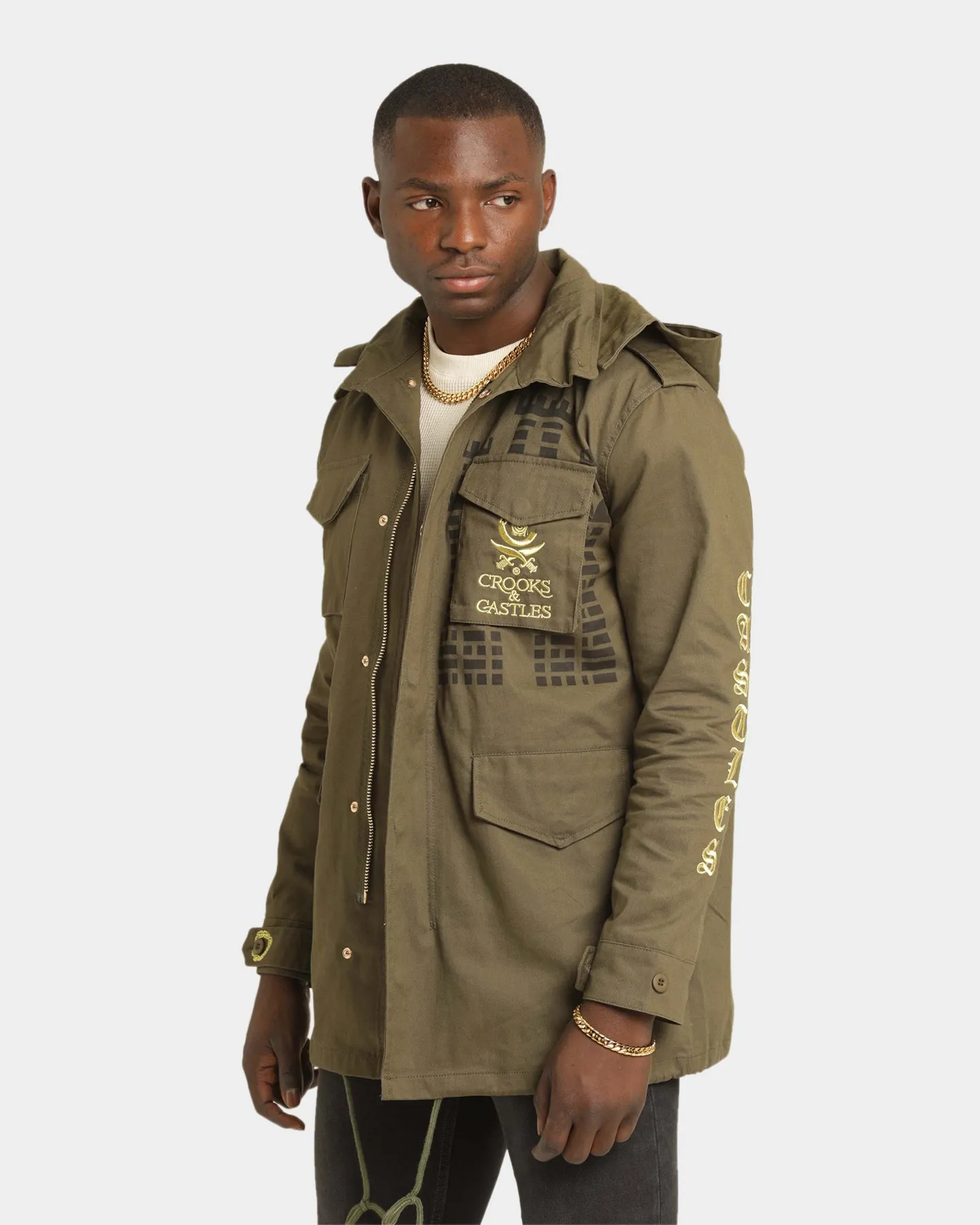Crooks & Castles Cargo Medusa Military Jacket Military Green