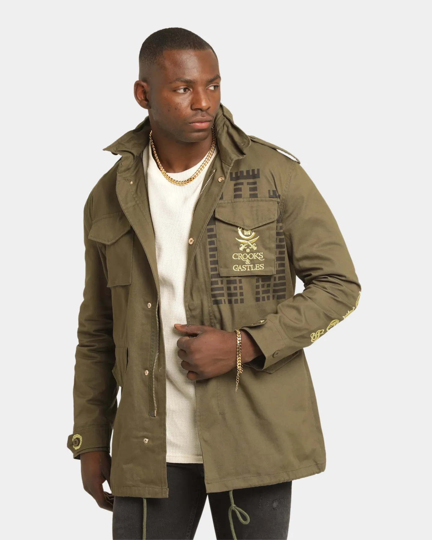 Crooks & Castles Cargo Medusa Military Jacket Military Green