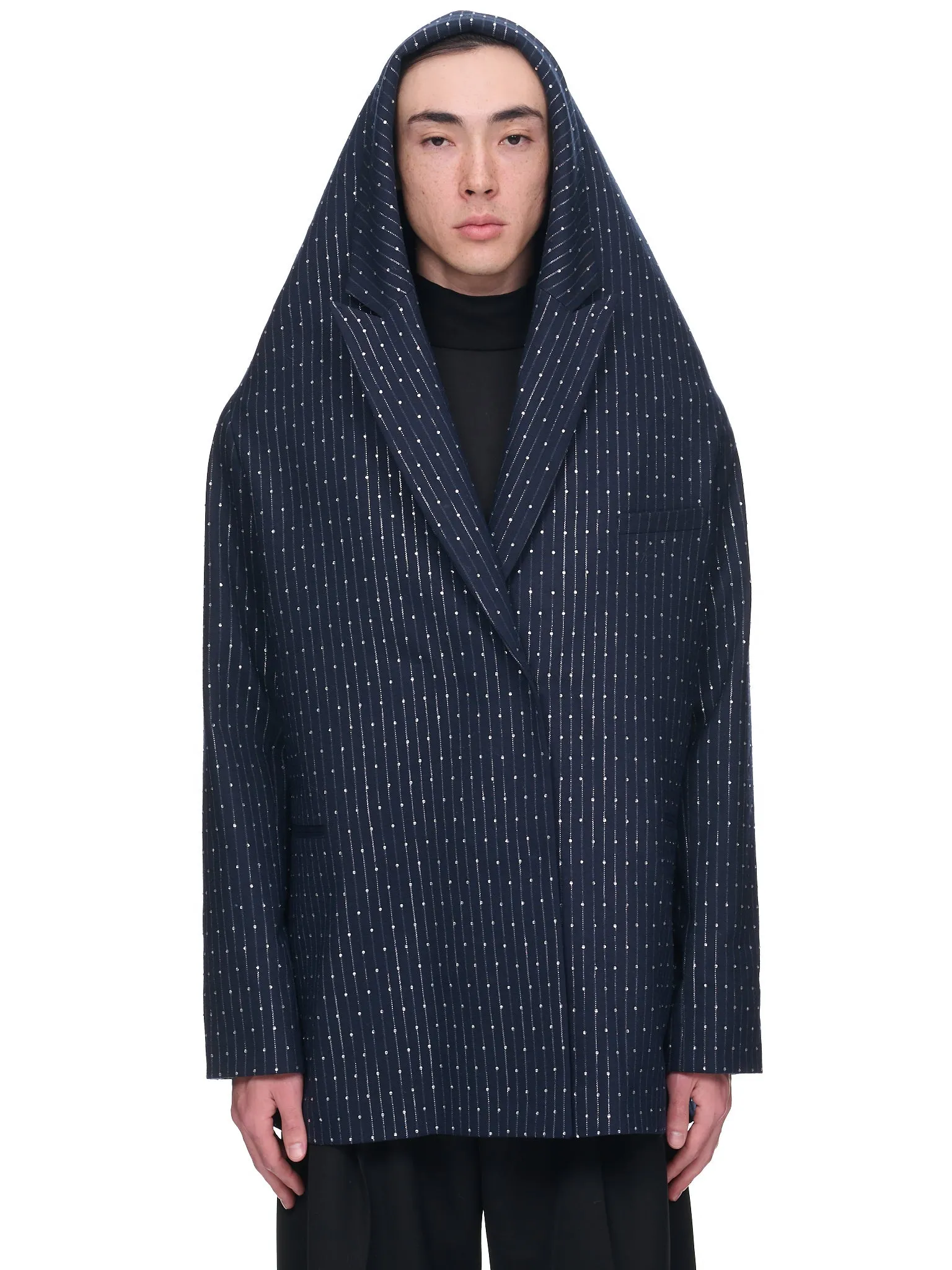 Crystal Hooded Jacket (COPV31112-NAVY-SILVER)