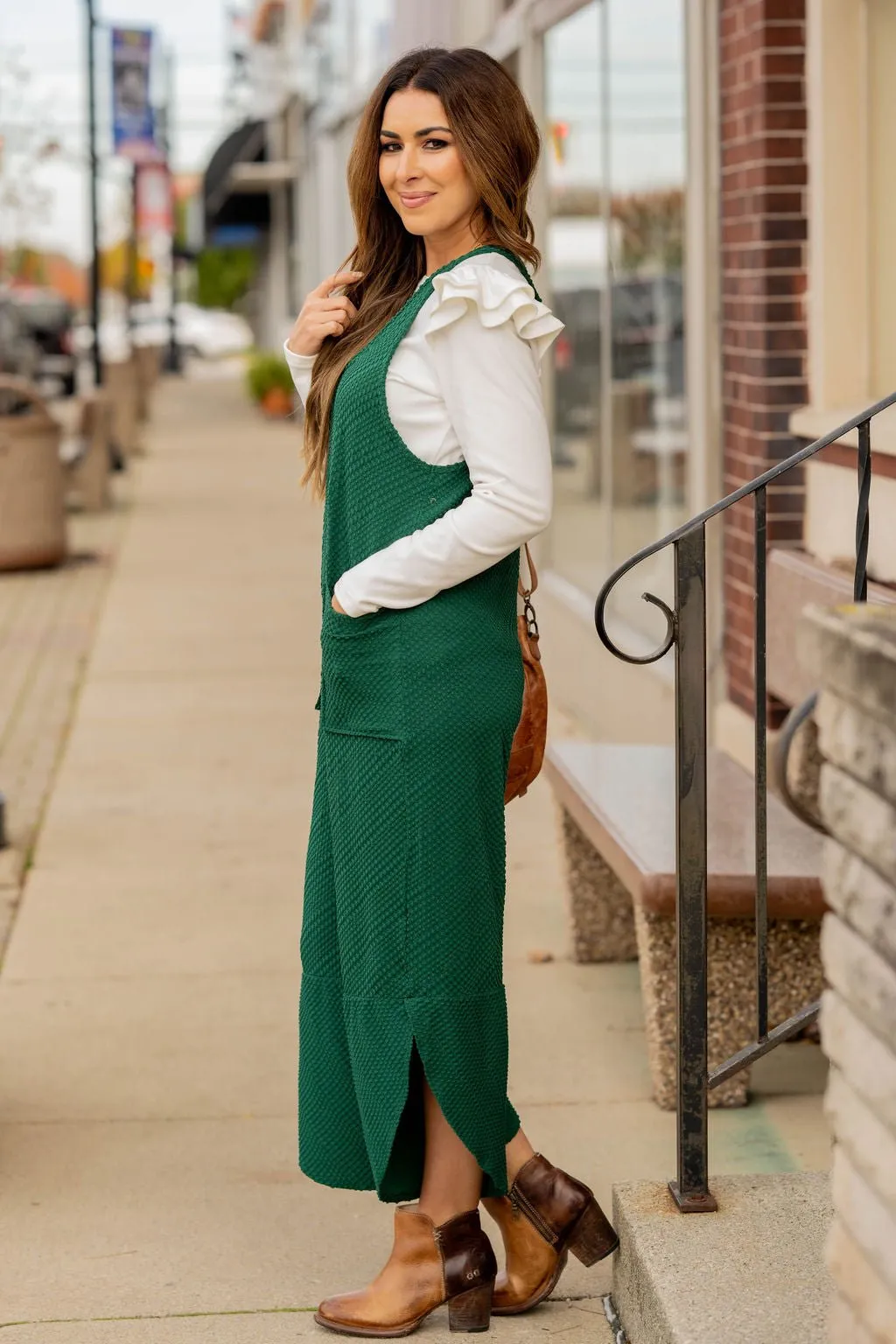 Dual Flutter Shoulder Long Sleeve Tee