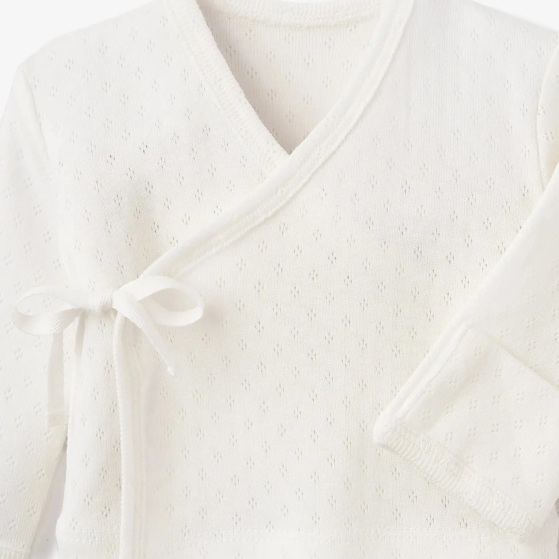 Elegant Baby - Preemie Boxed Organic Pointelle Take Me Home Set - White