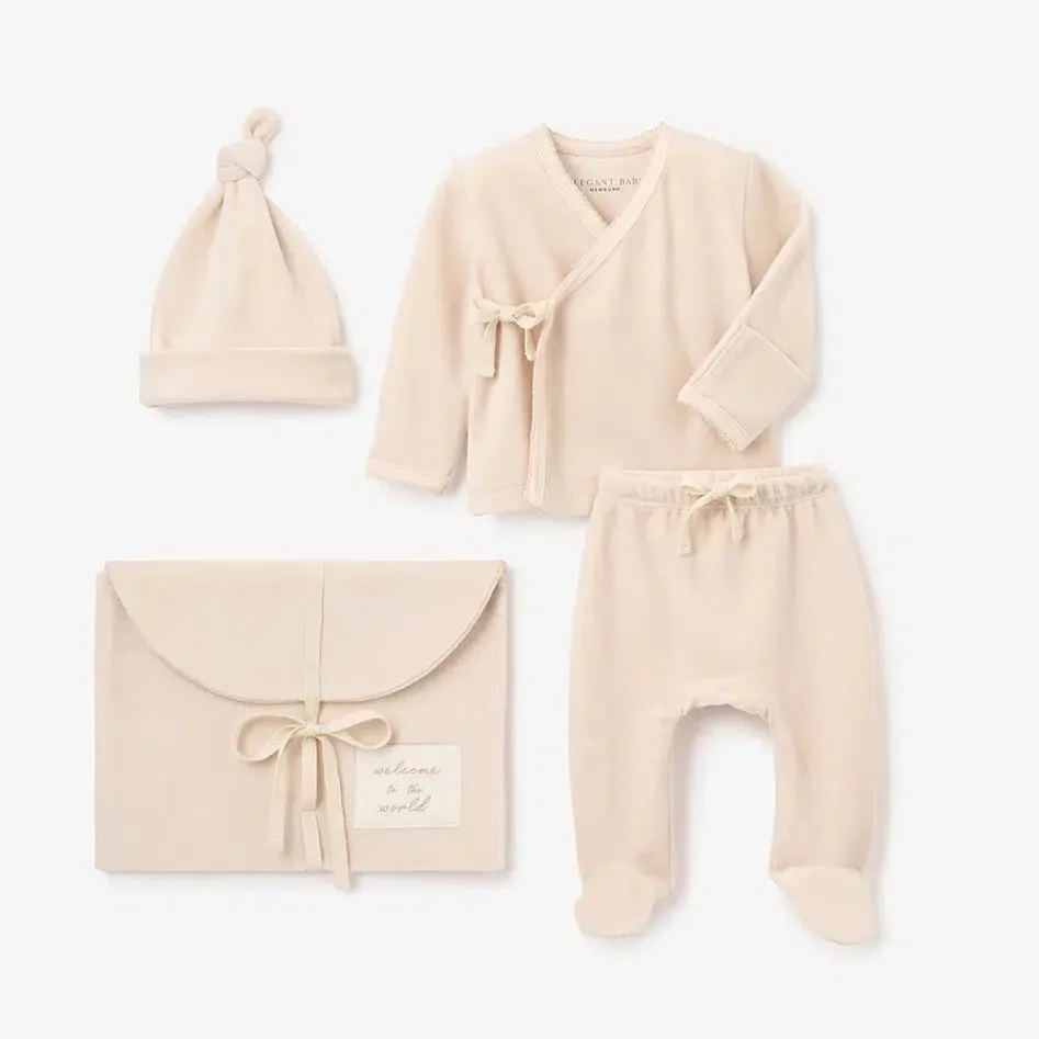 Elegant Baby - Velour Welcome To The World Take Me Home Set - Taupe