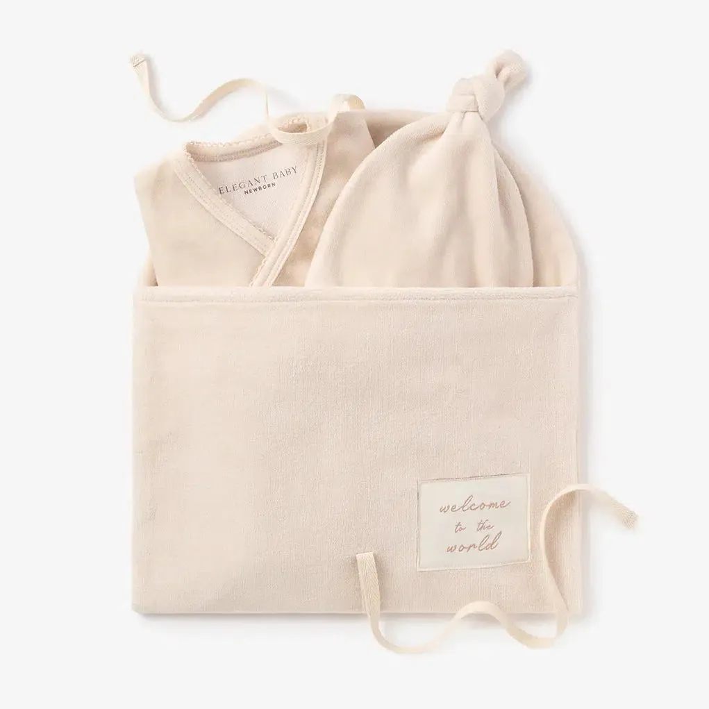 Elegant Baby - Velour Welcome To The World Take Me Home Set - Taupe