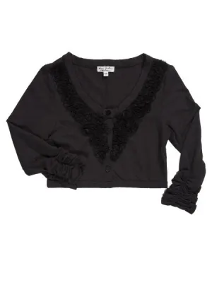 Eliane et Lena Banfou Little Girls Black Jersey Cardigan Size 5