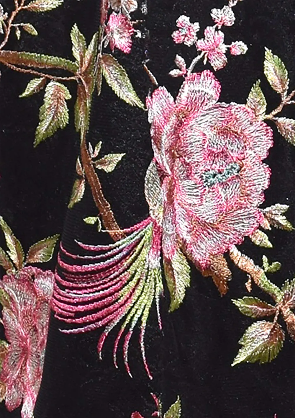 Embroidered Floral Hummingbird Lace Kimono Style Jacket