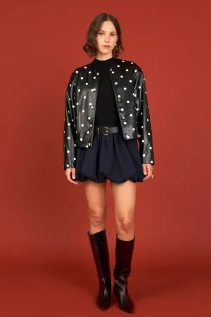 English Factory - Polka Dot Faux Leather Jacket