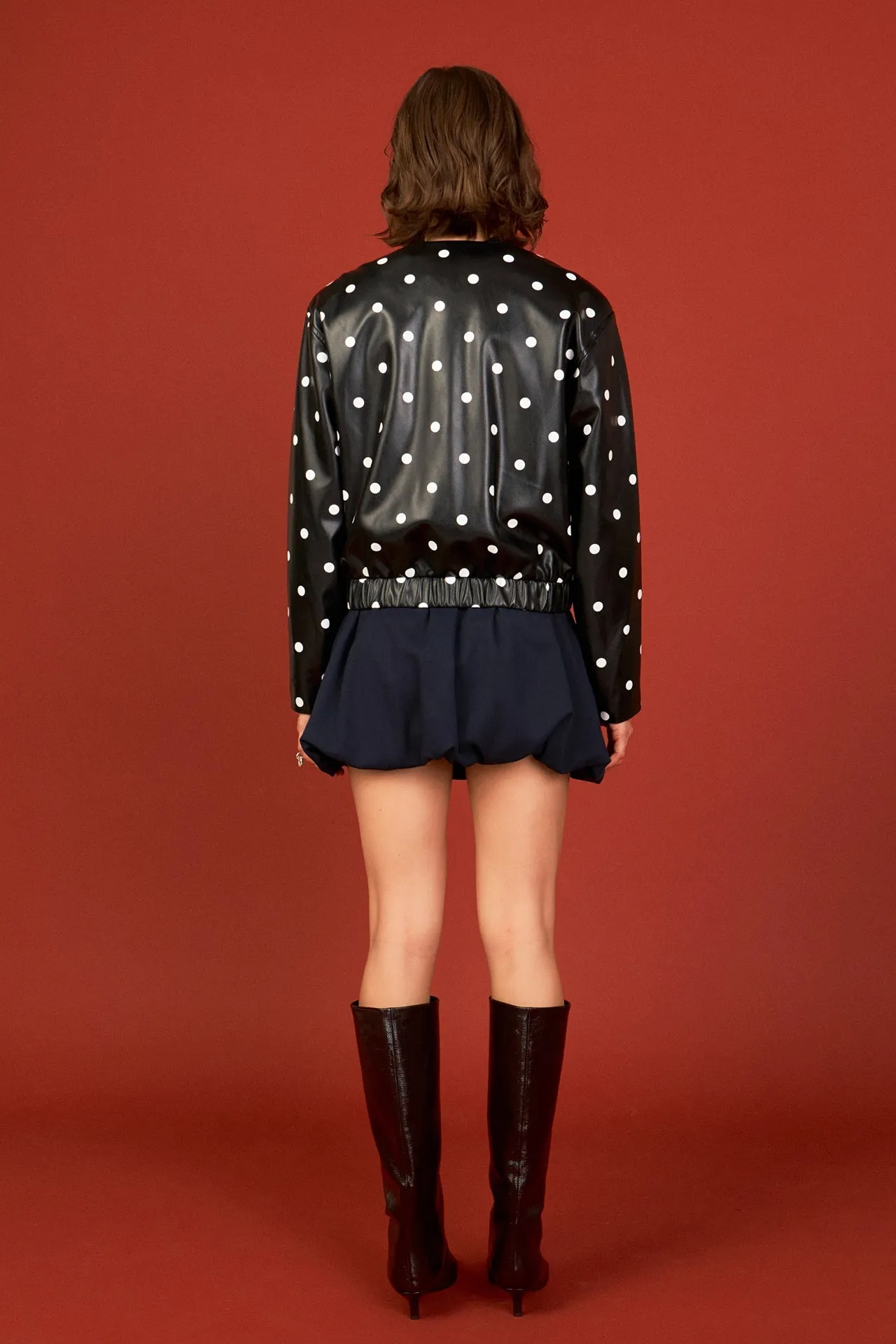 English Factory - Polka Dot Faux Leather Jacket