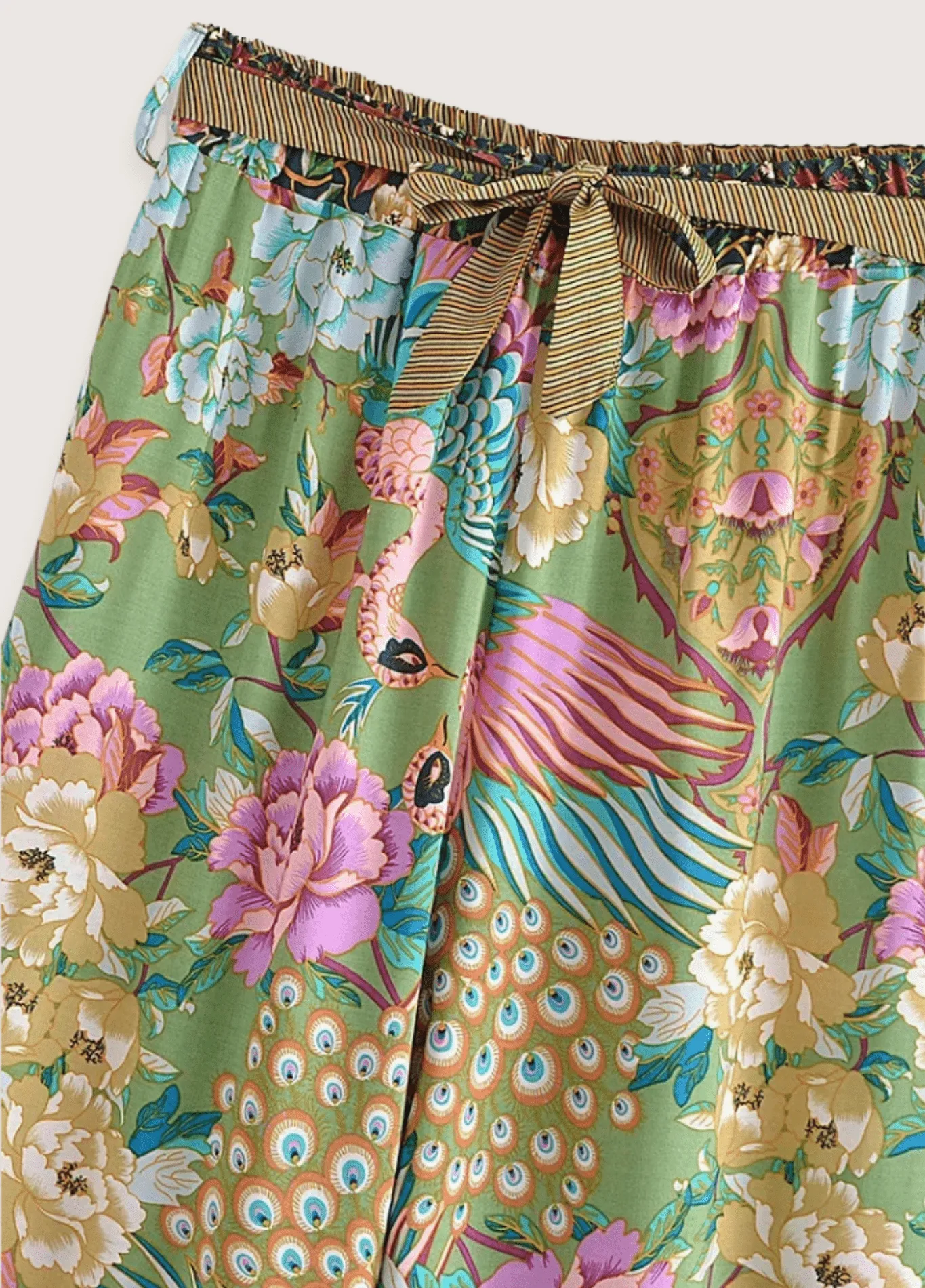 Ensemble pantalon kimono paon fleuri