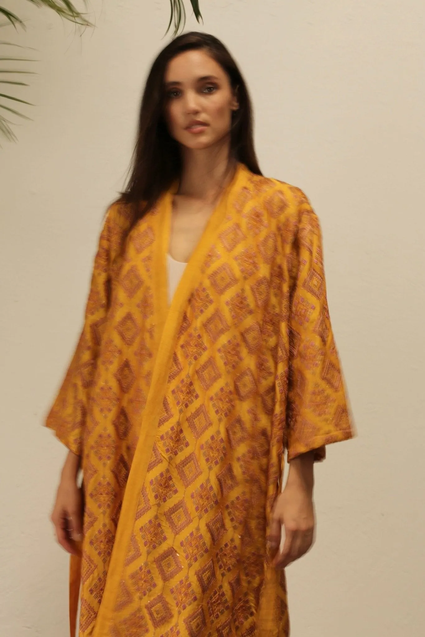 EUPHROSYNE SILK EMBROIDERED KIMONO