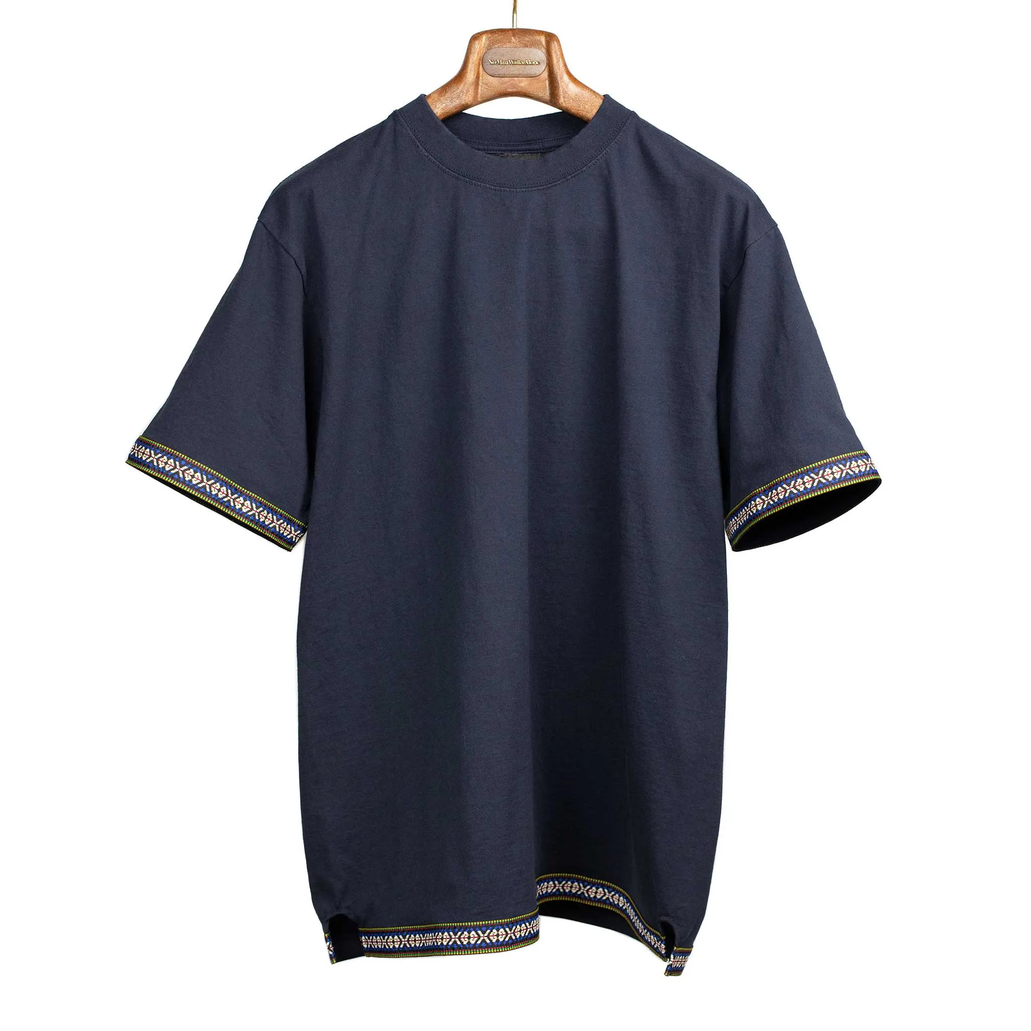 Exclusive Cinta border tee in navy cotton