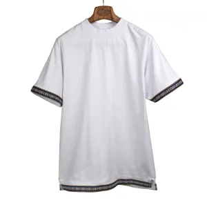 Exclusive Cinta border tee in white cotton