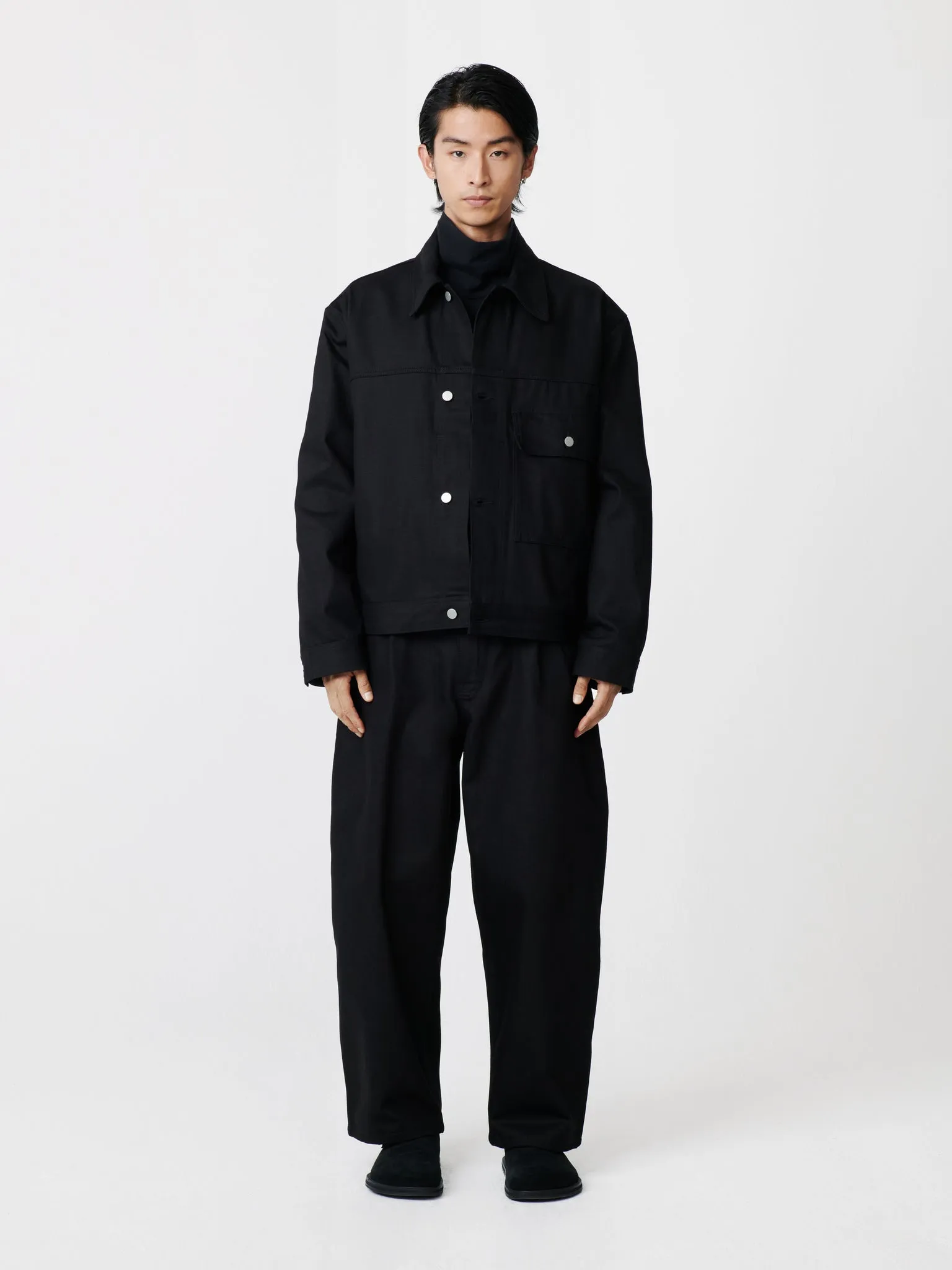 [EXCLUSIVE】PETAR DENIM JACKET IN BLACK