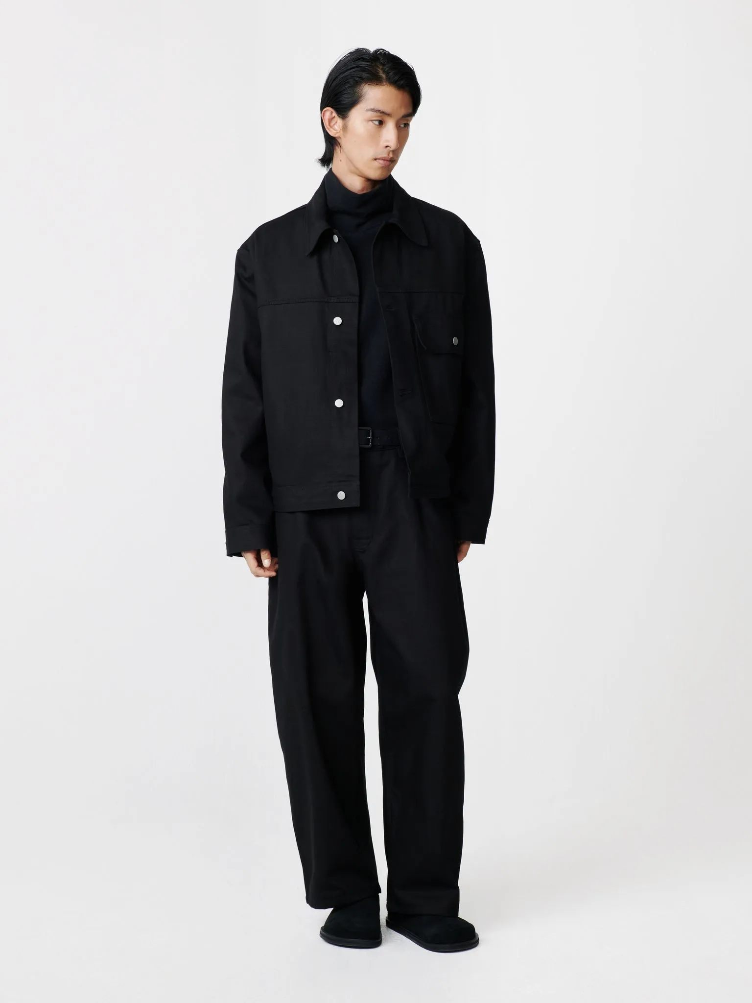 [EXCLUSIVE】PETAR DENIM JACKET IN BLACK