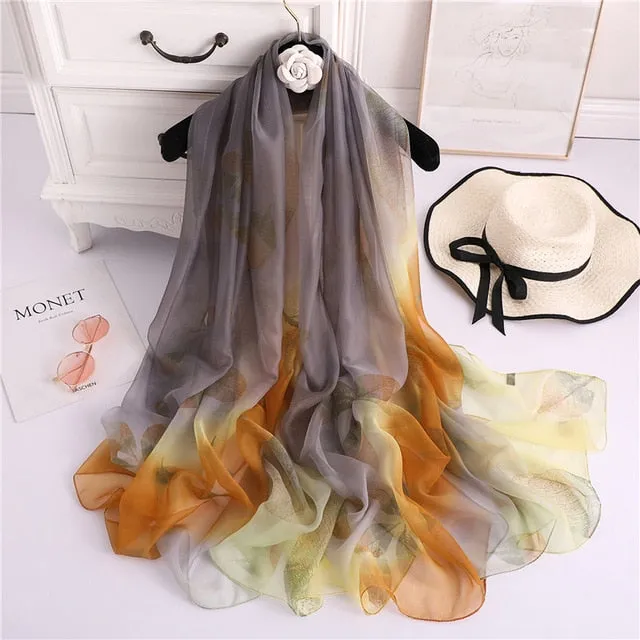 Fashion Silk Summer Scarf Printed Bandana Shawl #2647