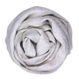 Frayed Edge Light Linen Scarf – Light Natural by LinenCasa