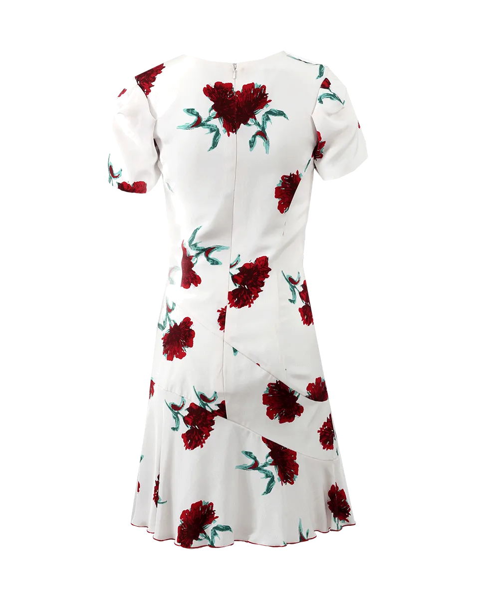 Gathered Waist Floral Dress