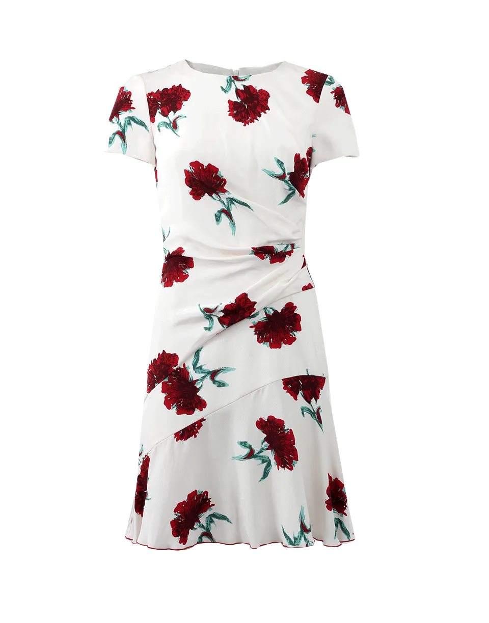 Gathered Waist Floral Dress
