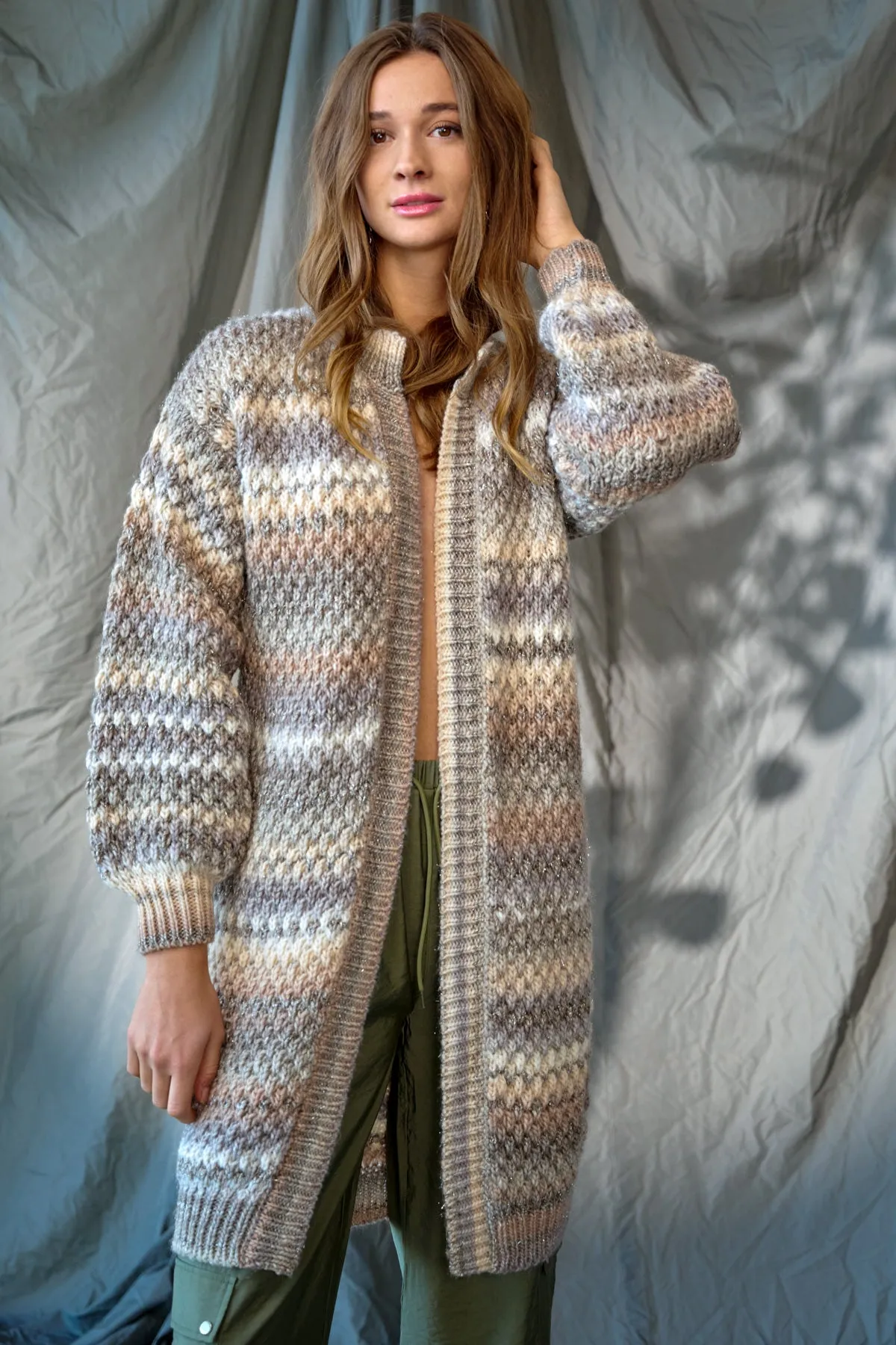 Gio Cardigan - Sand Mix Lurex