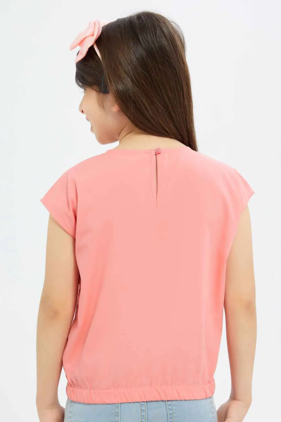 Girls Apricot Co-Ord Blouse