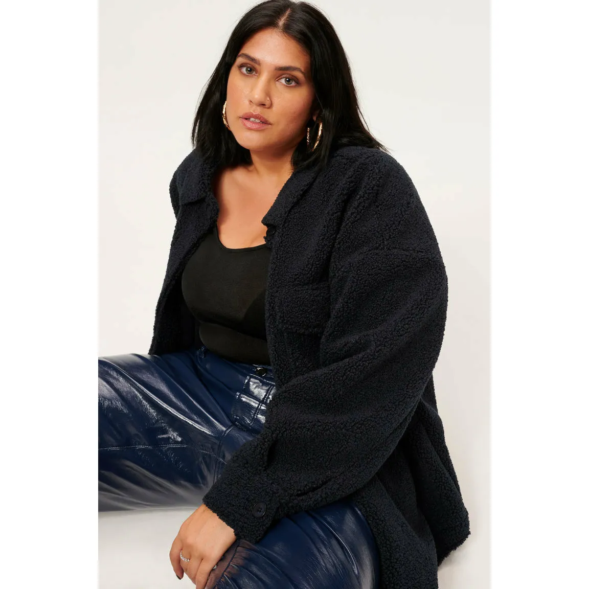 Good American Sherpa Shacket