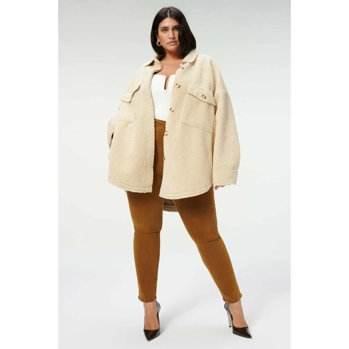 Good American Sherpa Shacket
