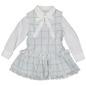 Grey Houndstooth Shirt & Dress Set