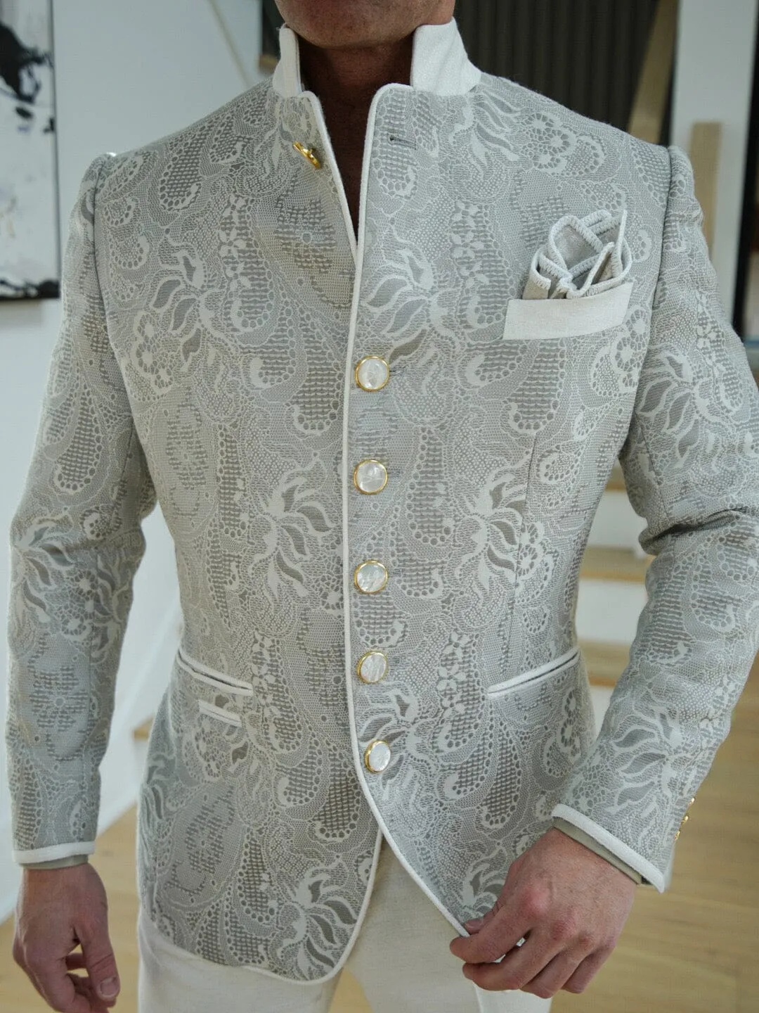 Grigio Damask Mandani Jacket