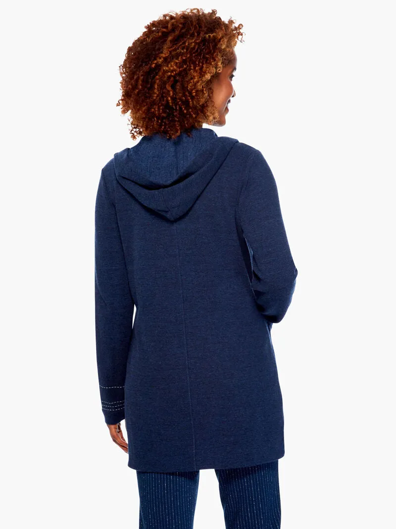 Here Or There Hooded Jacket in Dark Indigo