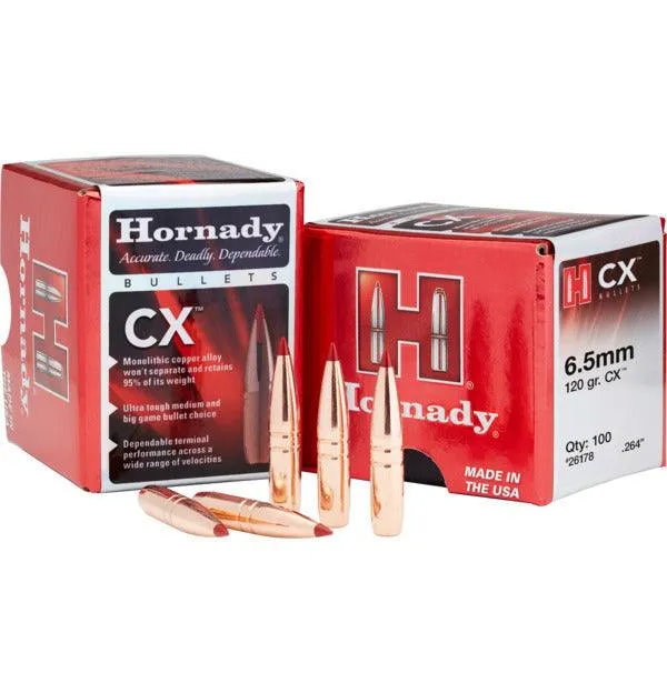 HORNADY .264 6.5MM 160 GRAIN RN INTERLOCK PROJECTILES 100 PACK