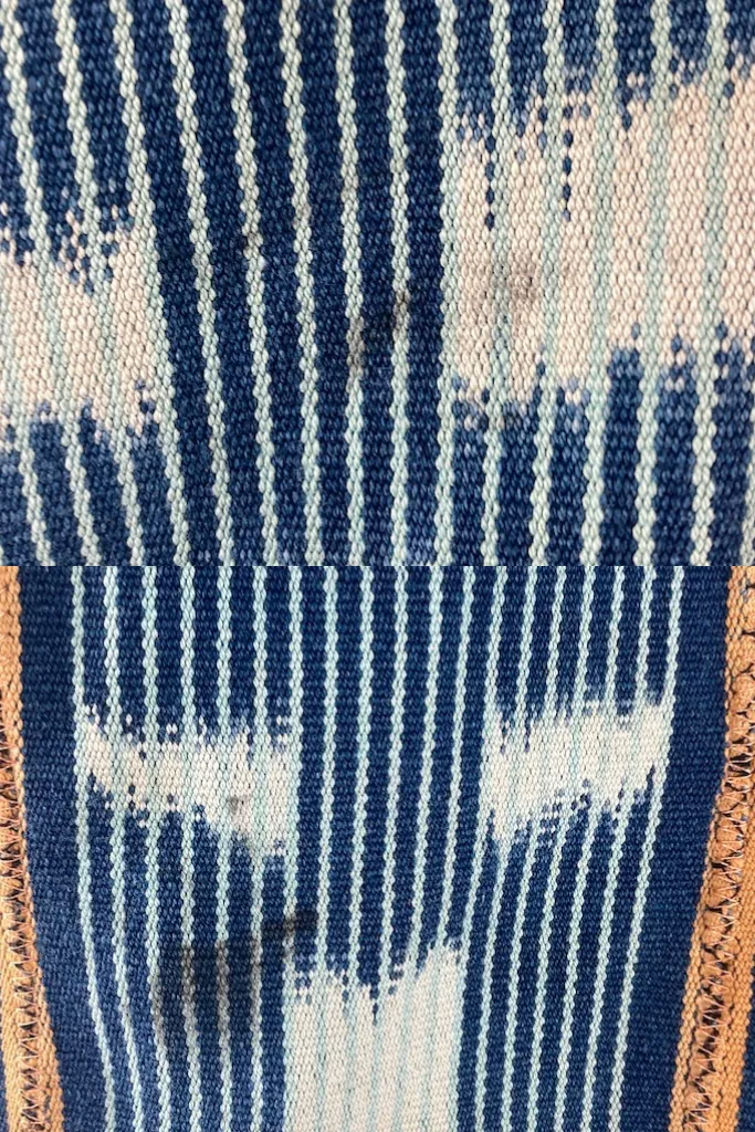 Indigo Baoule Cotton Cardigan - Blue Orange Stripe