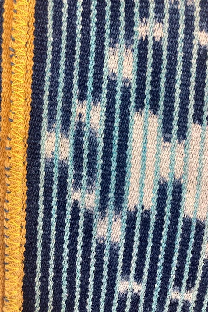 Indigo Baoule Cotton Cardigan - Navy Blue & Yellow
