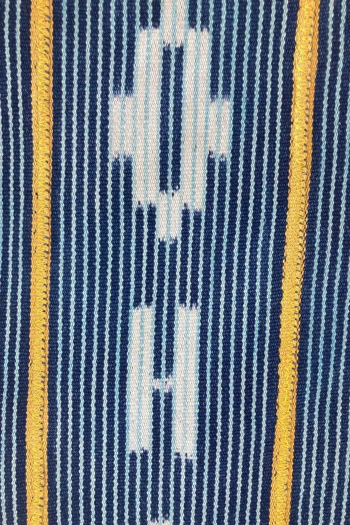 Indigo Baoule Cotton Cardigan - Navy Blue & Yellow