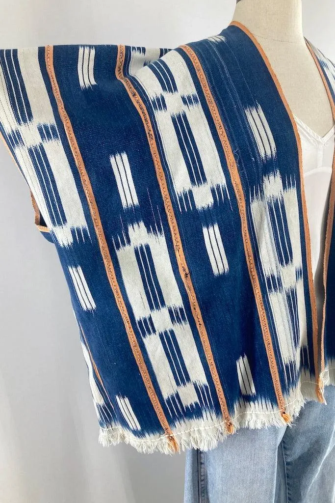 Indigo Baoule Cotton Cardigan - Navy Blue