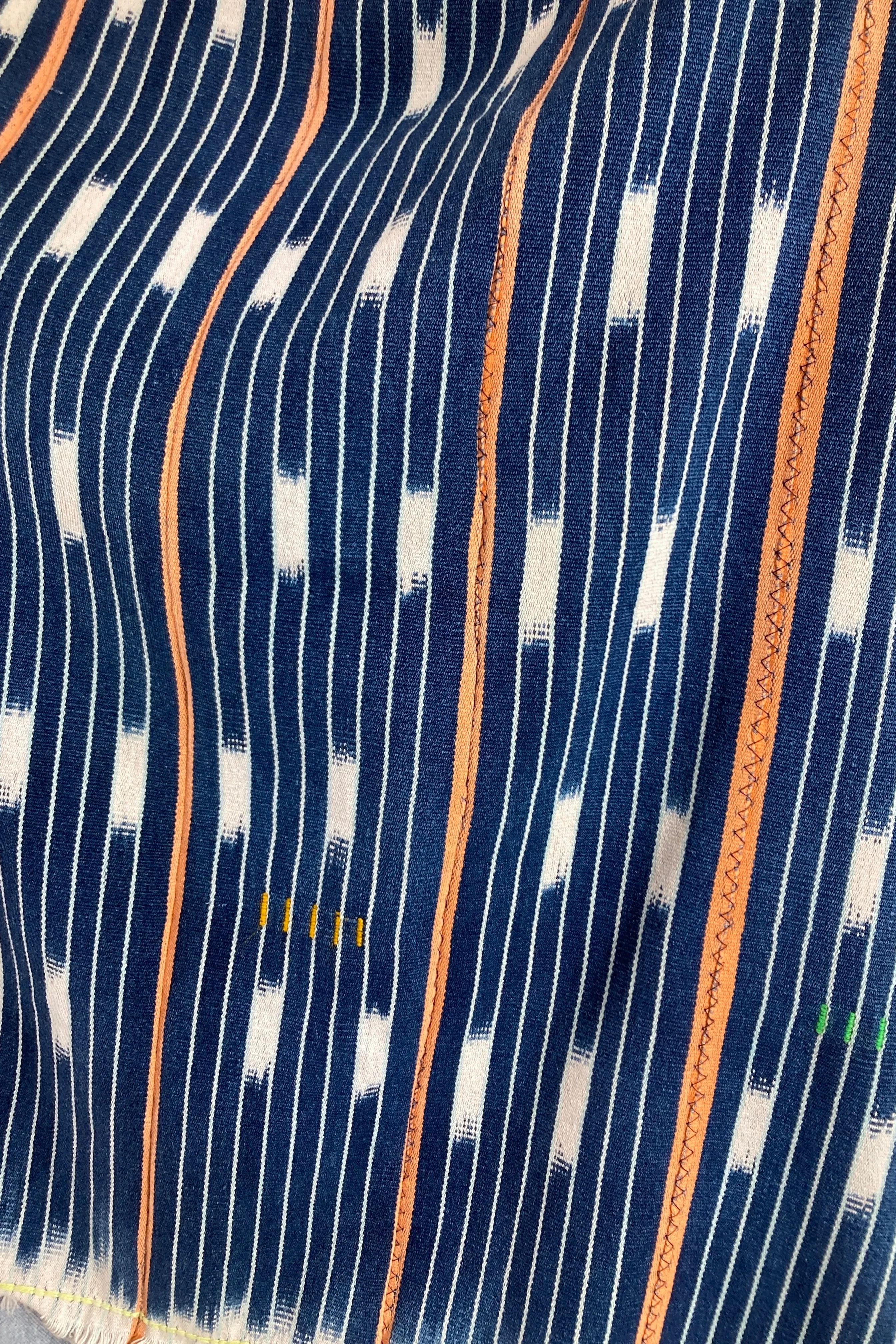 Indigo Blue Cotton Cardigan - Indigo Blue & Orange